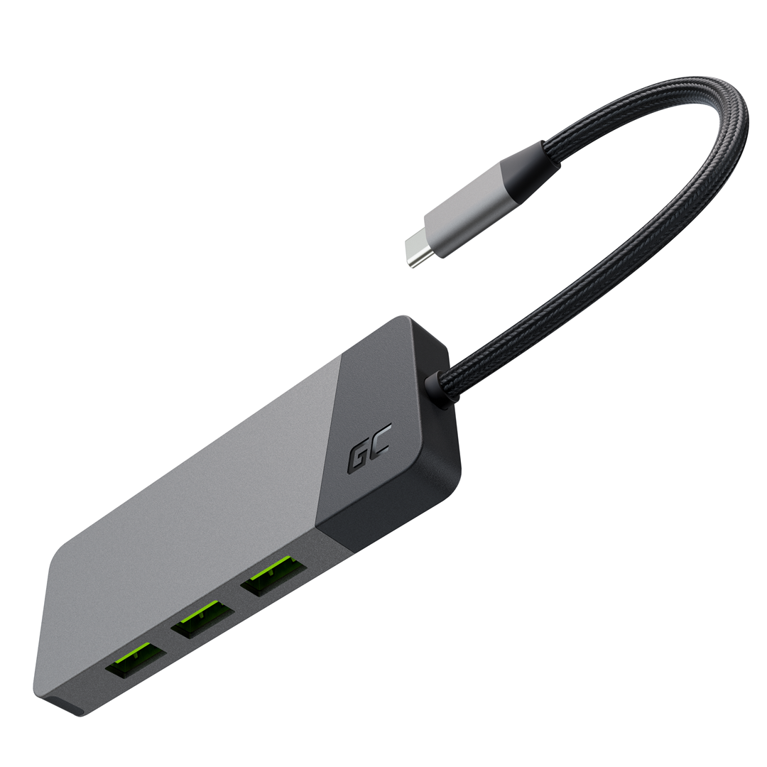 Qendër USB-C Green Cell HUBGC01, 7-në-1, 4K 60Hz, 85W, i hirtë