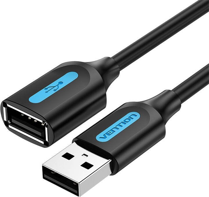 Kabllo zgjatues USB Vention, USB 2.0 A mashkull në A femër, 0.5m, i zi