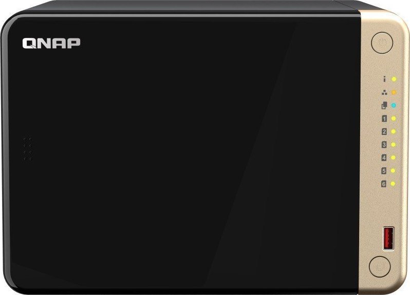 NAS сервер QNAP TS-664 8GB, 6 слотови, 2.5GbE, сив