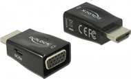 Përshtatës AV Delock (65902), HDMI (M) -> D-Sub (F) + Micro USB (F), i zi