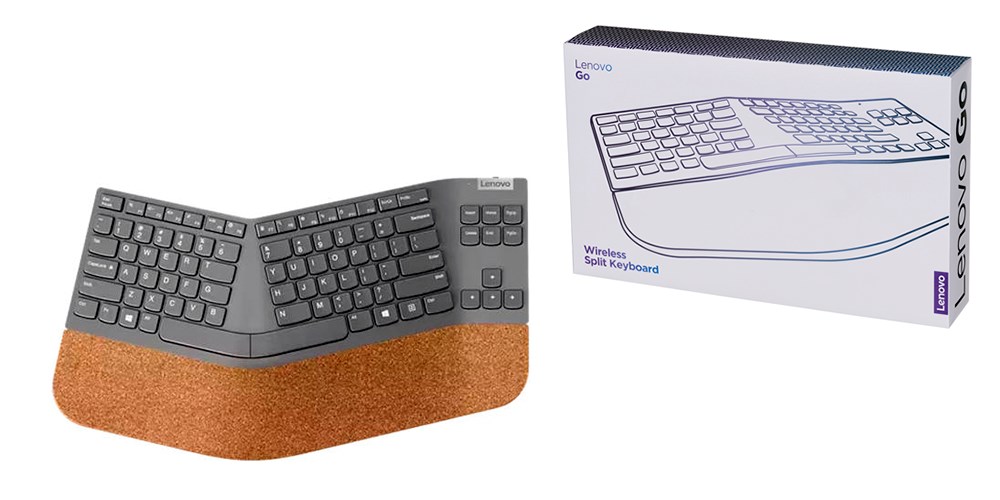 Tastierë Lenovo Go Wireless Split, RF Wireless, e hirtë