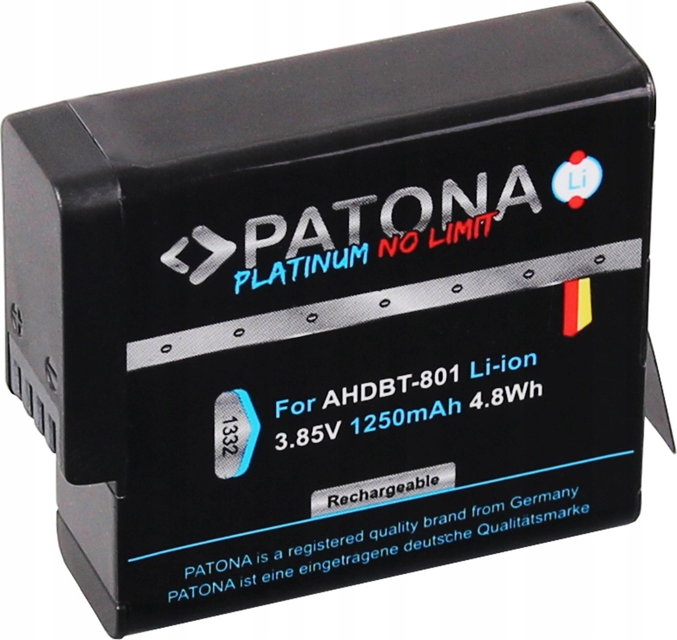 Bateri Patona AHDBT-801, 1250mAh, 3.85V, e zezë