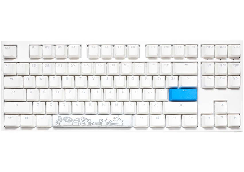 Tastierë lojërash Ducky One 2 TKL PBT, Cherry MX Silent Red, RGB LED, e bardhë