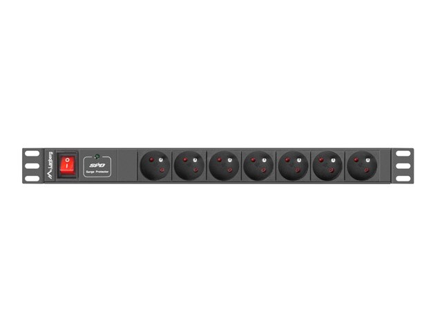 Listelë energjie Lanberg PDU-07E-0200-IEC-BK, 19" 1U, 7x 230V, e zezë
