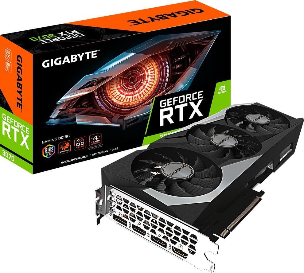 Kartelë grafike Gigabyte GeForce RTX 3070 Gaming OC, LHR, 8GB GDDR6 (GV-N3070GAMING OC-8GD)