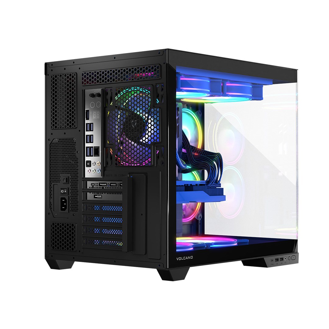 Kuti gaming Modecom Volcano Panorama Apex ARGB 3F, ATX, me xham të temperuar, gri