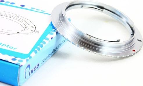 Adapter objektivi Pixco për Canon EOS EF në Pentax K, metalik, argjendtë