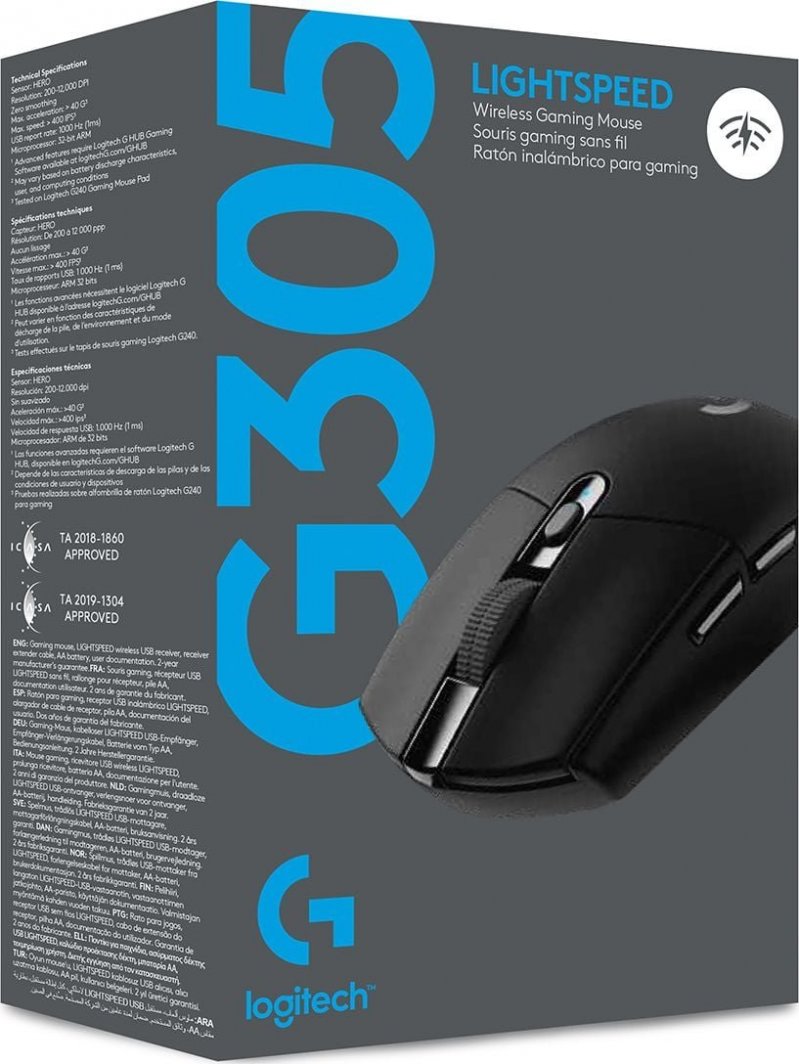 Maus Logitech G305 LIGHTSPEED, Gaming, RF Wireless, i zi