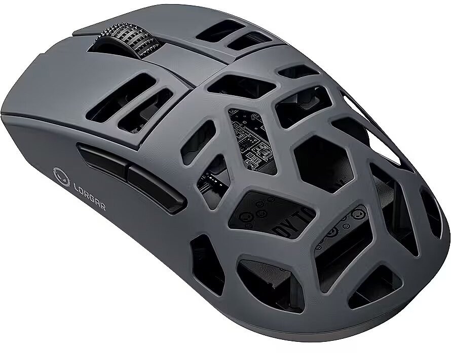 Maus lojërash Lorgar MSE90W, pa kabllo, aliazh magnezi, gri e errët