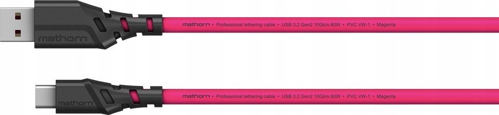 Kabllo tethering Mathorn MTC-200, USB A në USB C, 2m, magenta