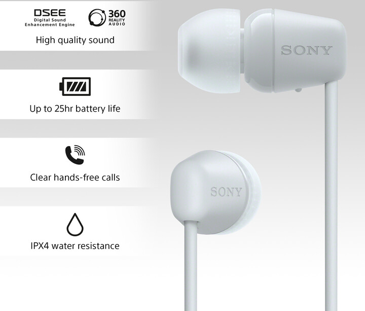 Dëgjuese Sony WI-C100, të bardha