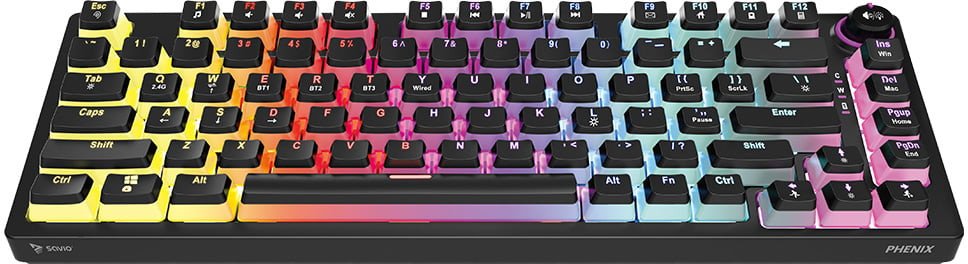 Tastierë wireless Savio Phenix, mekanike Gateron Red Pro, RGB, e zezë