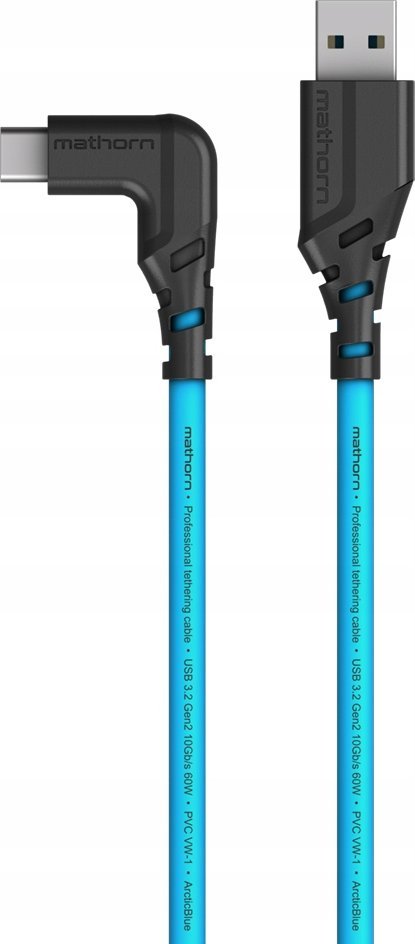 Kabllo tethering Mathorn MTC-501 USB C90, 5m, Arctic Blue