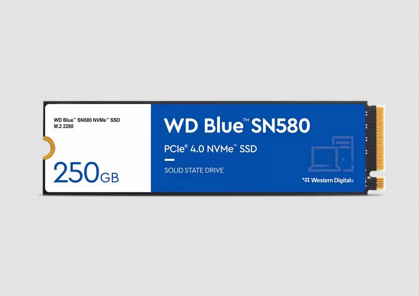 Disk SSD Western Digital Blue SN580 NVMe, 250GB, M.2, PCIe Gen 4, e kaltër