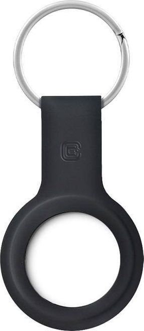 Mbajtëse Crong Silicone Case me varëse për Apple AirTag, silikon, me unazë çelësash, e zezë