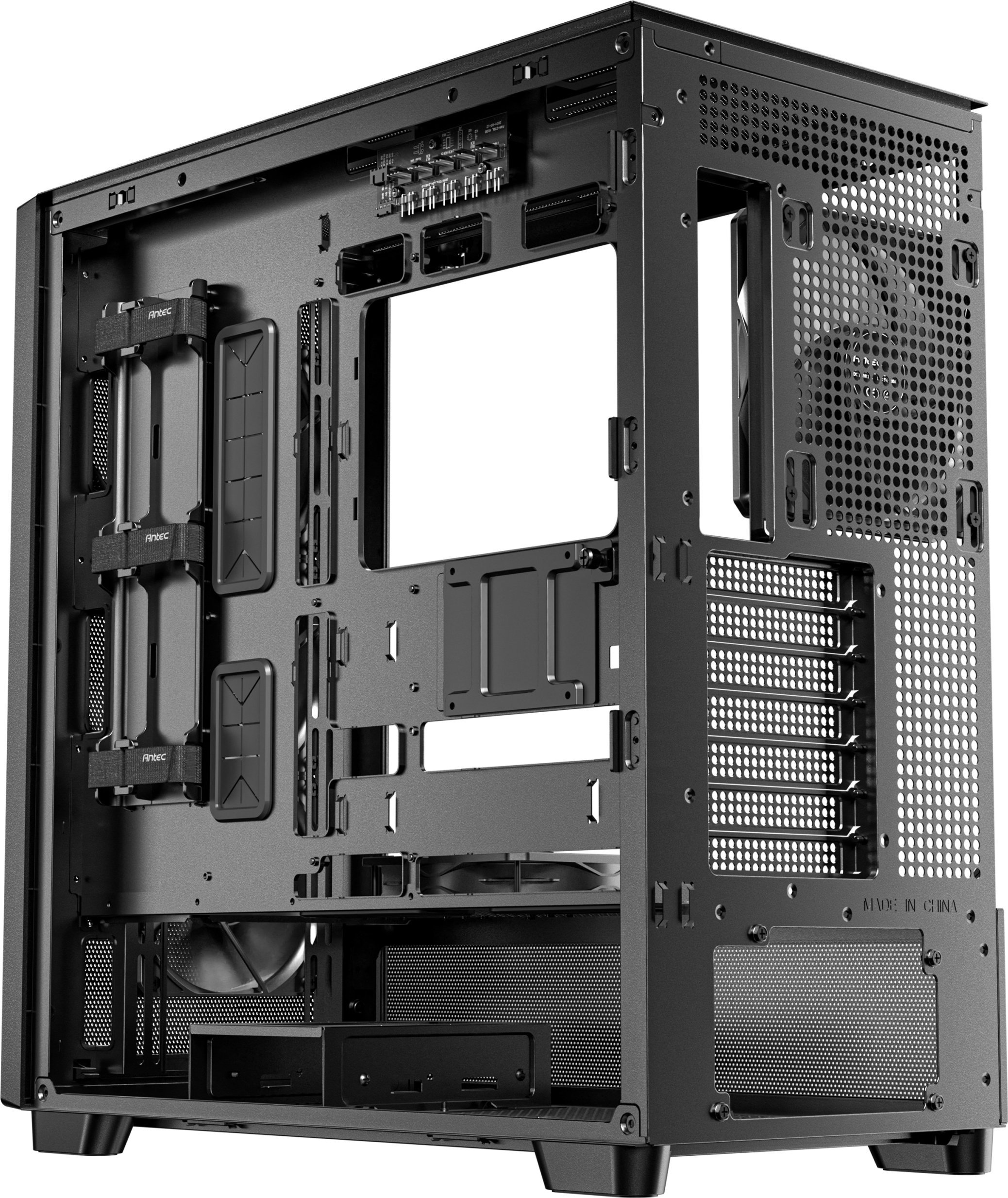 Kuti kompjuteri Antec Dark League DF700 Flux, MIDI Tower, ARGB, e zezë me dru arre