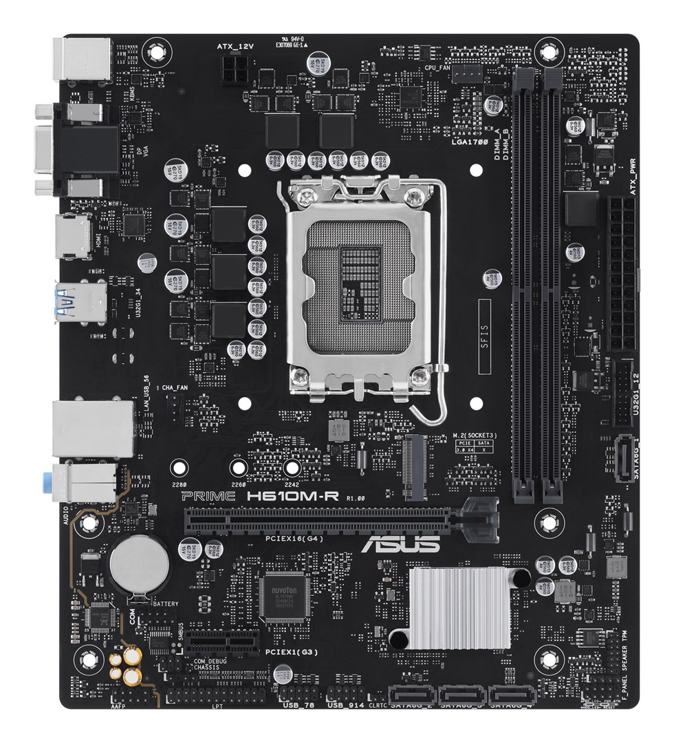 Pllakë amë Asus PRIME H610M-R, LGA1700, DDR4, e zezë
