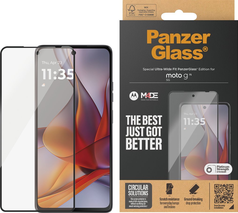 Mbrojtës ekrani PanzerGlass Motorola Moto G Paros, xham i temperuar, transparent