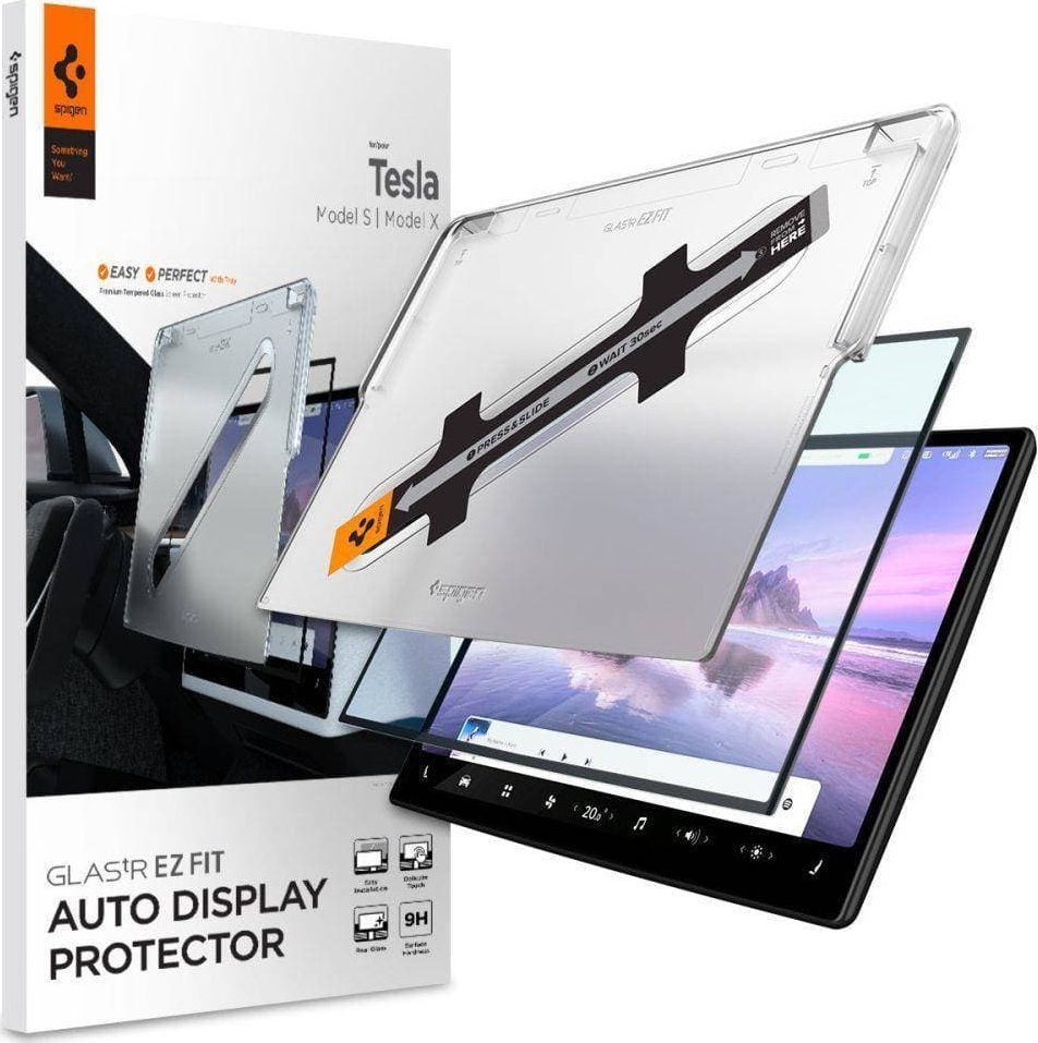 Xham mbrojtës Spigen Glass FC EZ FIT, për Tesla Model X 2022 dhe Model S 2021, transparent