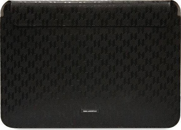 Çantë sleeve për laptop Karl Lagerfeld Saffiano Plaque, 14", lëkurë ekologjike, e zezë