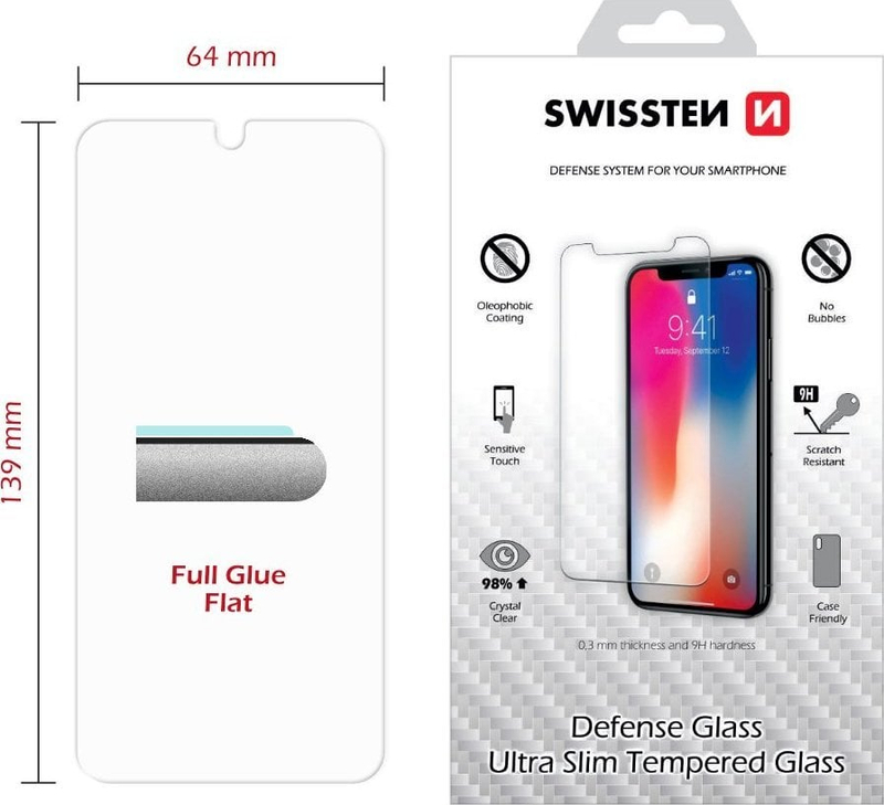 Qelq mbrojtës Swissten për iPhone 16 Plus, 9H, transparencë e lartë