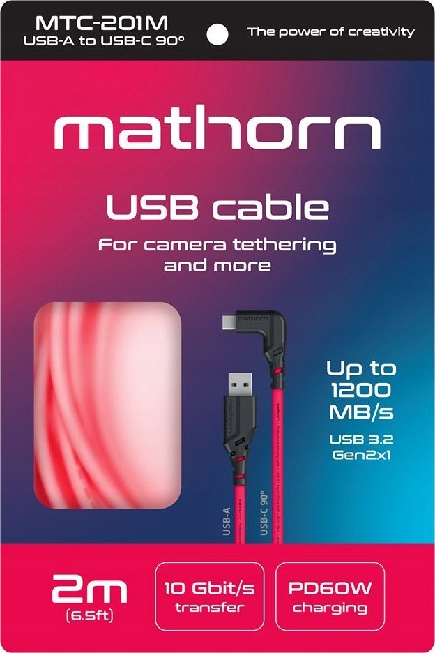 Kabllo tethering Mathorn MTC-201, USB A në USB C 3.2 Gen2, 2m, magenta