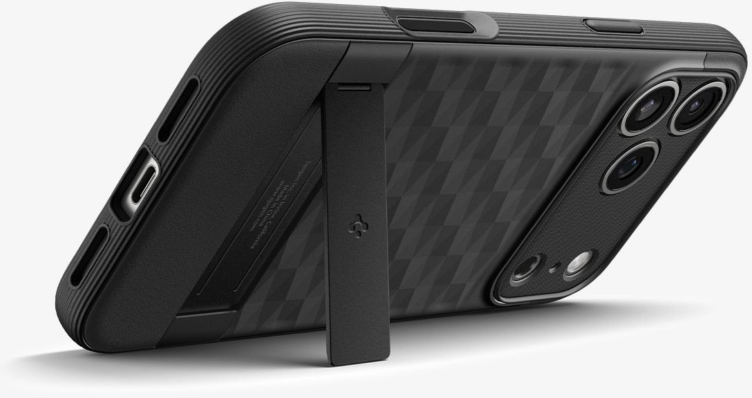 Mbrojtëse telefoni Spigen Parallax S MagSafe, për iPhone 17 Pro, TPU, e zezë mat 2