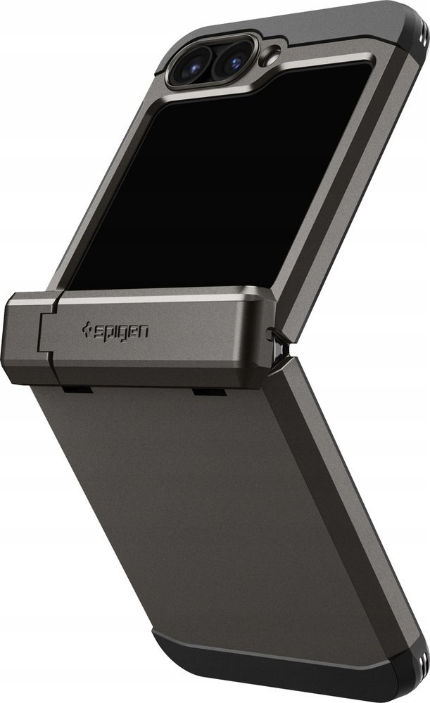 Mbulesë telefoni Spigen Tough Armor Pro për Galaxy Z Flip 6, me kickstand, gri metalike