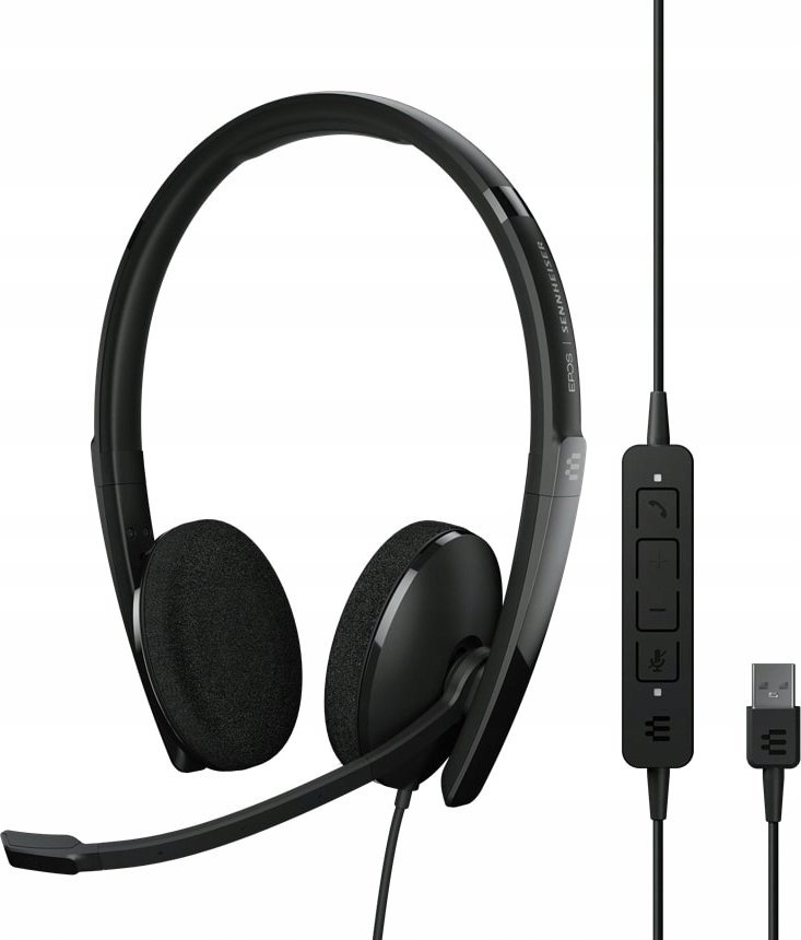 Headset EPOS ADAPT 160 USB II, me kabllo, me mikrofon me anulim zhurme, i zi