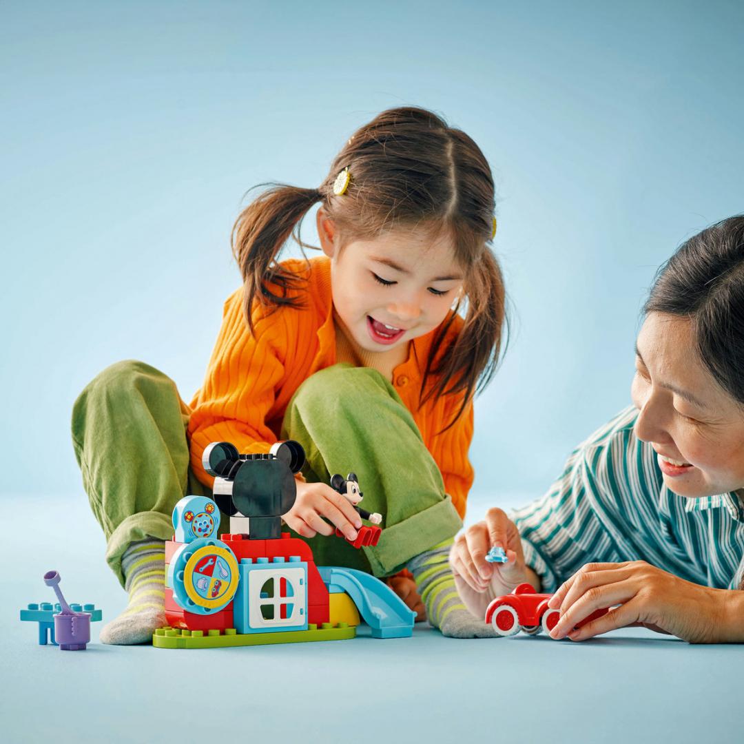 Set ndërtimi Disney Mickey Mouse Clubhouse Car, lodër për fëmijë, shumëngjyrësh