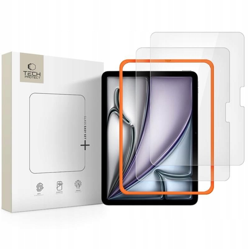 Mbrotës ekrani Tech-Protect Easy Set+, iPad Air 11" 2024 2025, xham i temperuar, 2 copë, transparent
