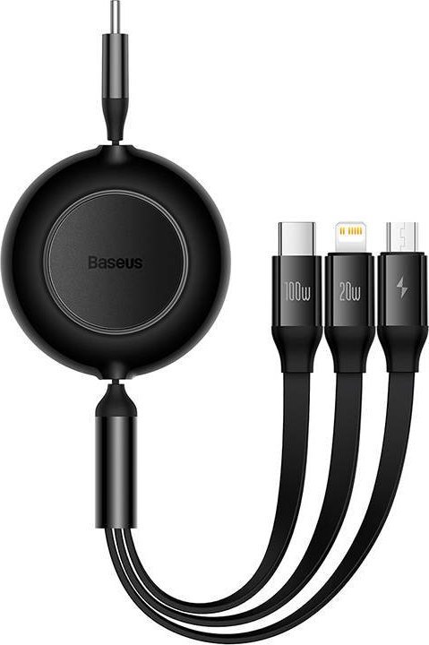 Kabllo karikimi Baseus Bright Mirror 4 CAMJ010201, USB C 3in1, 1.1 m, e zezë