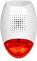 Sirenë e jashtme akustiko optike Satel SD-3001 R, 120 dB, 12V, e bardhë e kuqe