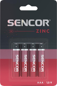Bateri AAA Sencor, zink karboni, set 4 copë