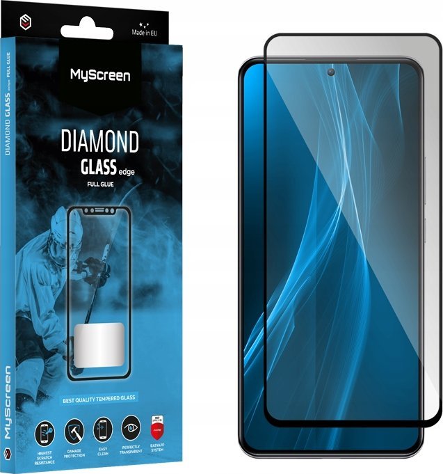 Xham mbrojtës Ms Diamond Glass Edge FG për Google Pixel 9 Pro XL, full glue, 9H, i zi