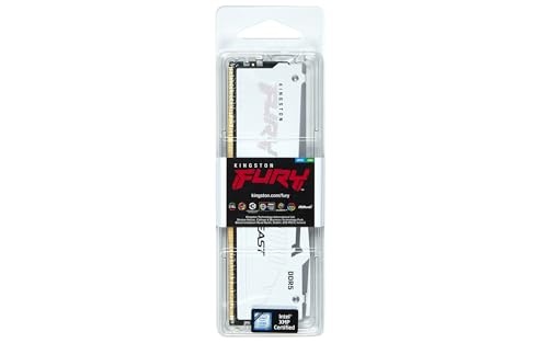 Memorie RAM Kingston FURY Beast 32GB DDR5, 6400MT/s, RGB, e bardhë
