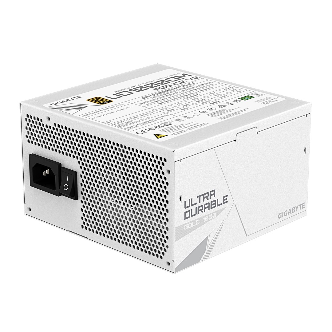Burim energjie GIGABYTE UD1000GM PG5 V2 ICE, 1000W, 80 Plus Gold, ATX 3.1, i bardhë