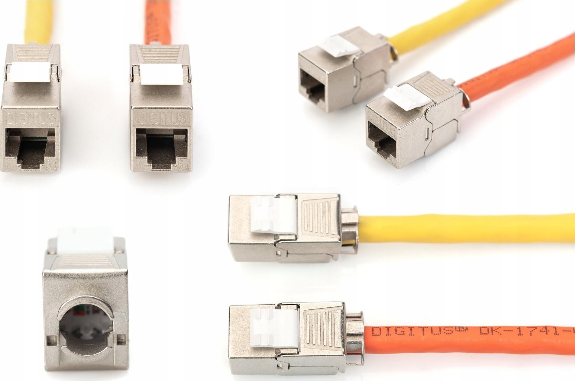 Modul keystone Digitus CAT 6A, i ekranizuar, montim pa vegla, argjend