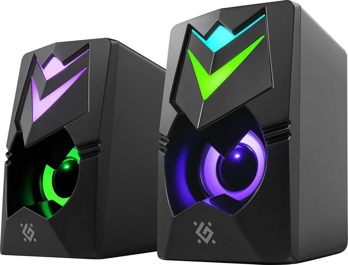 Altoparlantë kompakt J4, stereo 3.5mm jack, USB 5V, me LED