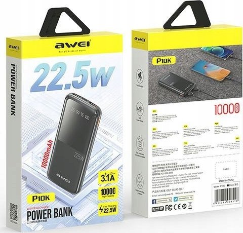 Power bank Awei P10K, 10000mAh, 22.5W, i zi