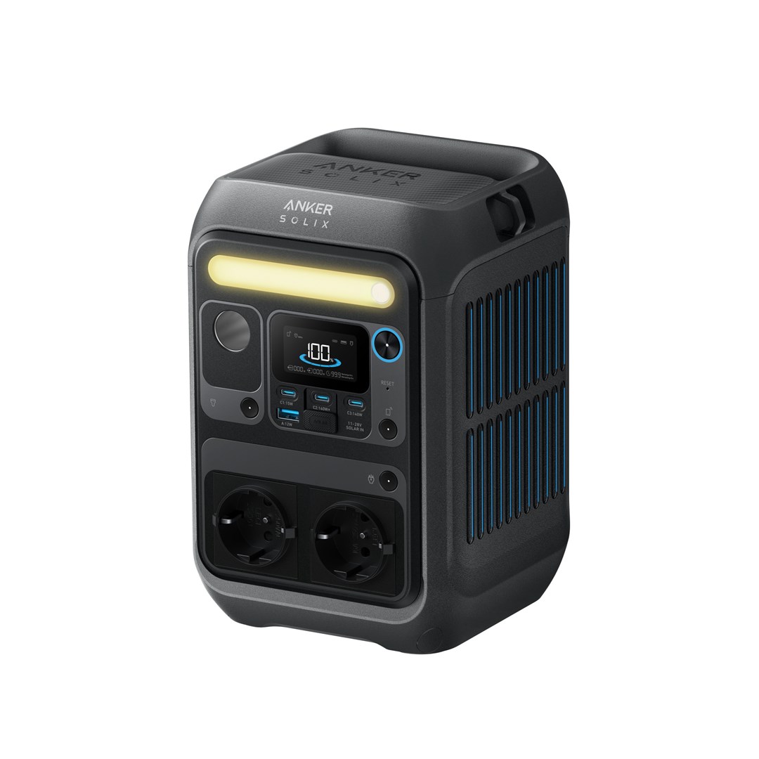 Stacion portativ energjie Anker SOLIX C300X, bateri LiFePO4, shumë porta AC USB, i zi