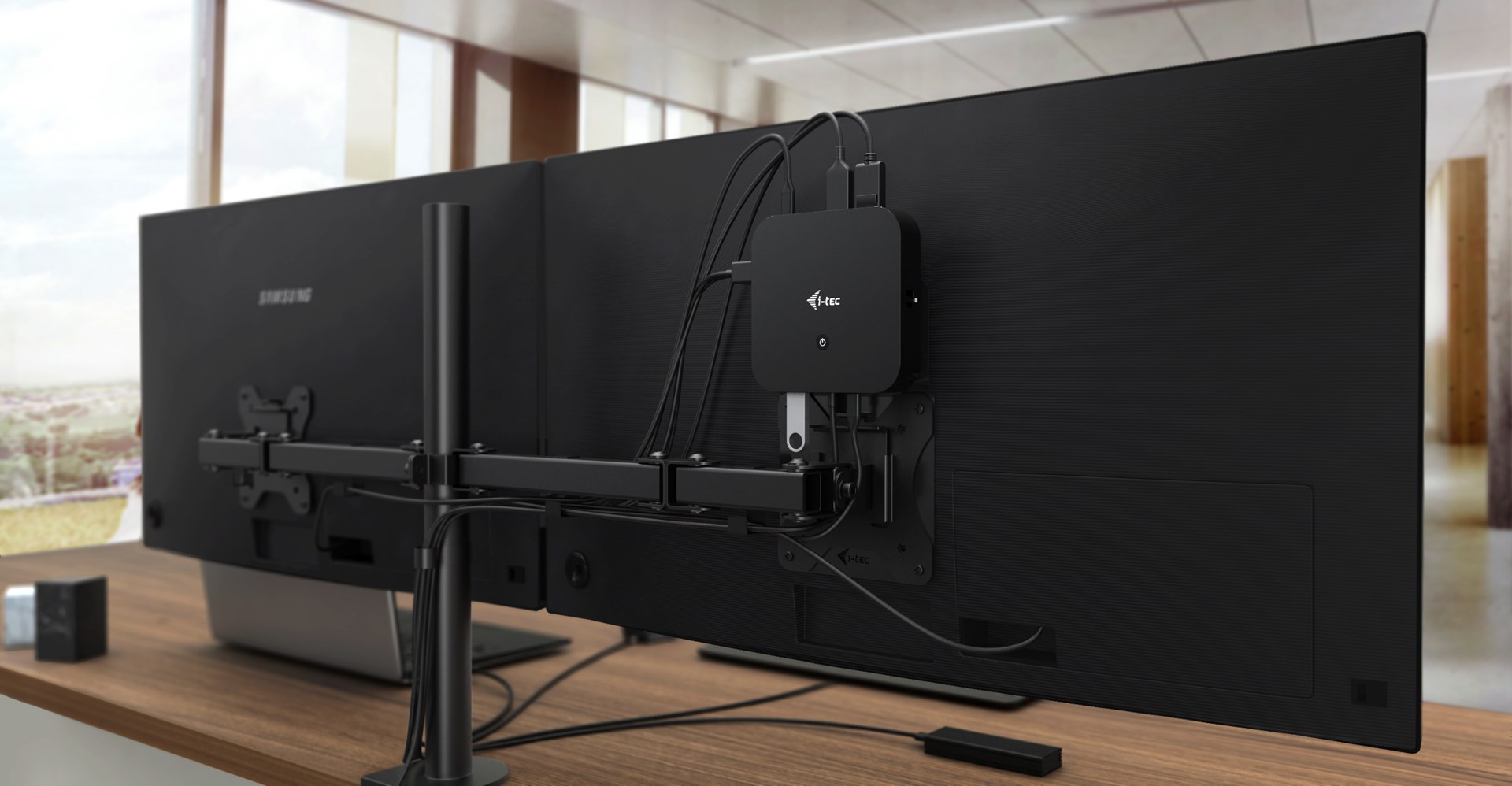 Stacion lidhës i-tec USB-C HDMI DP, 100W, i zi