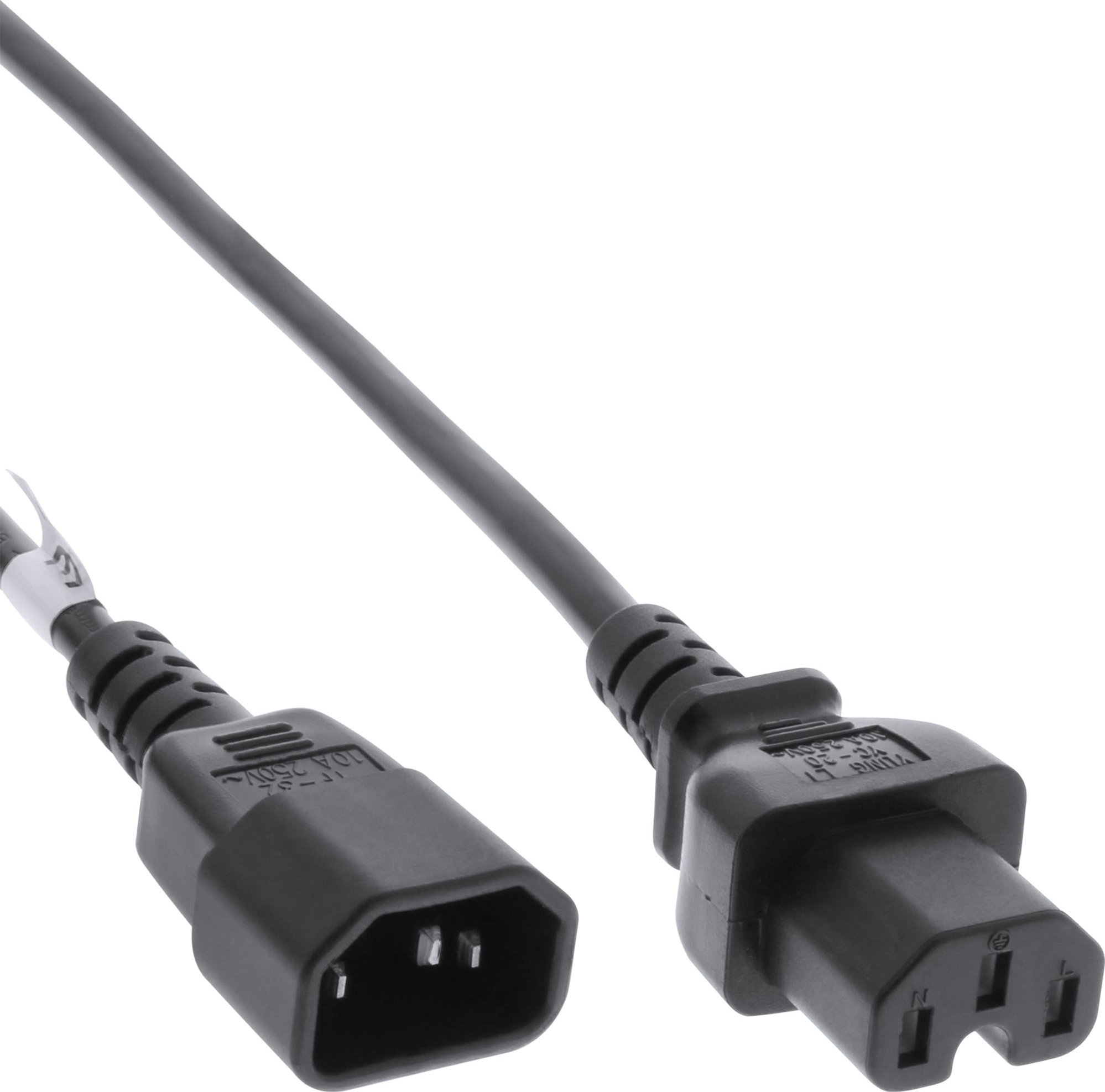 Kabllo zgjatues rryme InLine, set 20 copë, prizë C15 drejtpërdrejt, e zezë