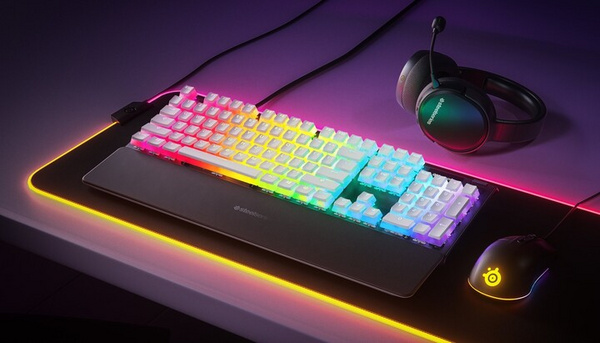 Taste SteelSeries PrismCaps, PBT, 120 copë, US, të bardha