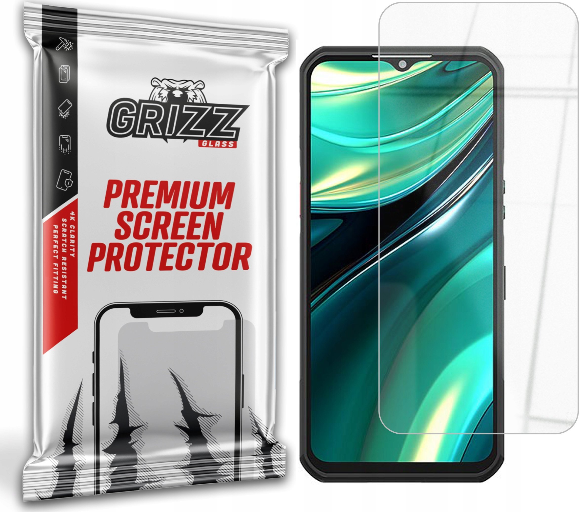 Xham mbrojtës hibrid Grizz për Oukitel WP39, fortësi 9H, transparent