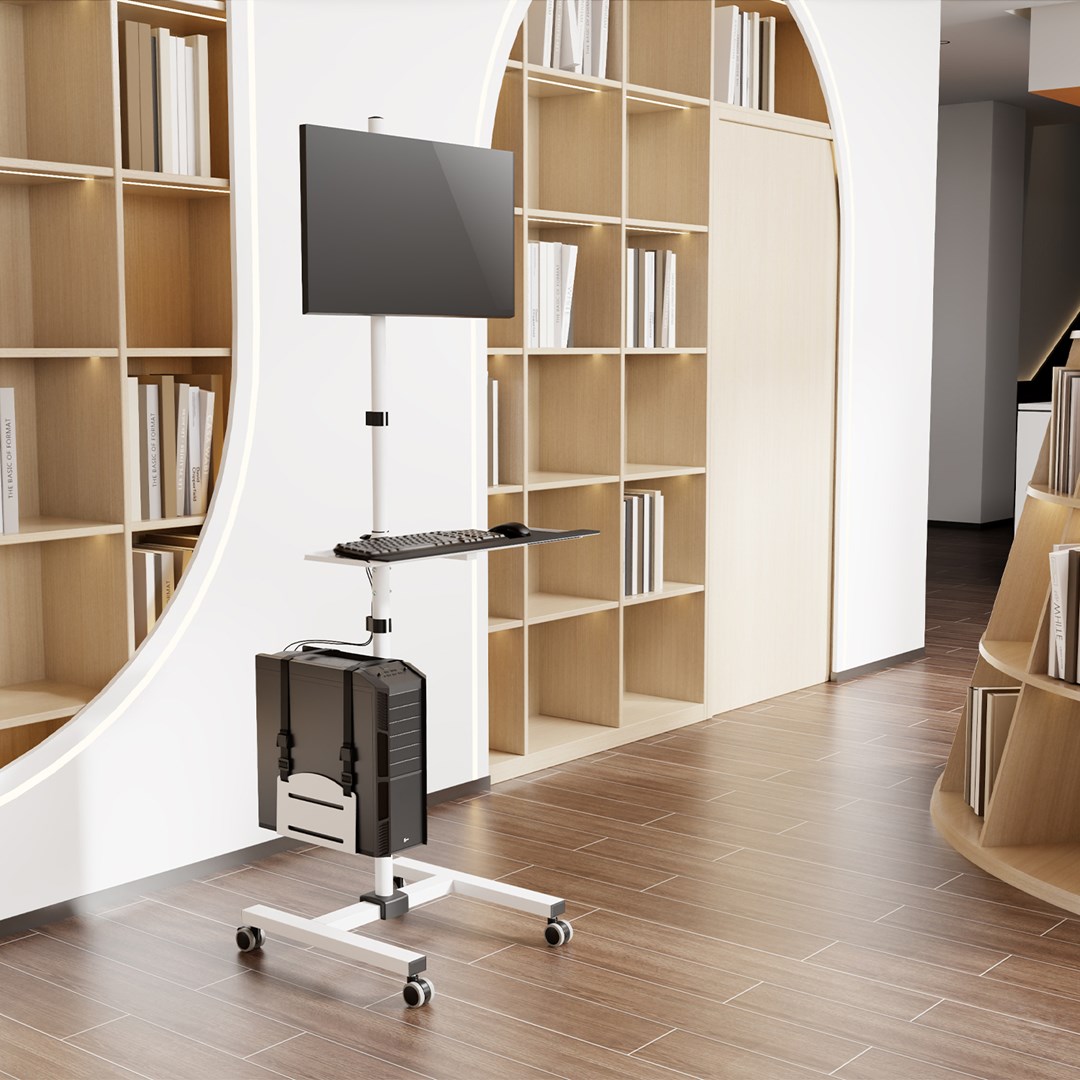 Karrocë mbajtëse per laptop Maclean, e bardhë