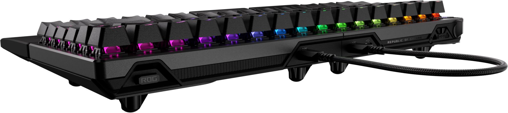 Tastierë lojrash ASUS ROG Falcata, ergonomike, me butona të rehatshëm, e zezë