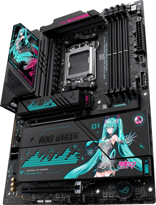 Pllakë amë ASUS ROG STRIX X870E H GAMING MIKU WIFI7, AMD X870E, DDR5, ATX