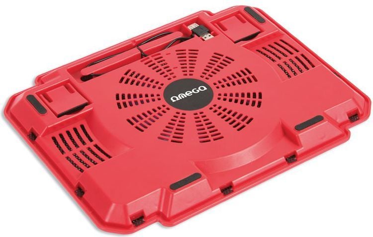 Mbajtëse laptopi Platinet Omncpir, 10"-17", me ventilator, e kuqe