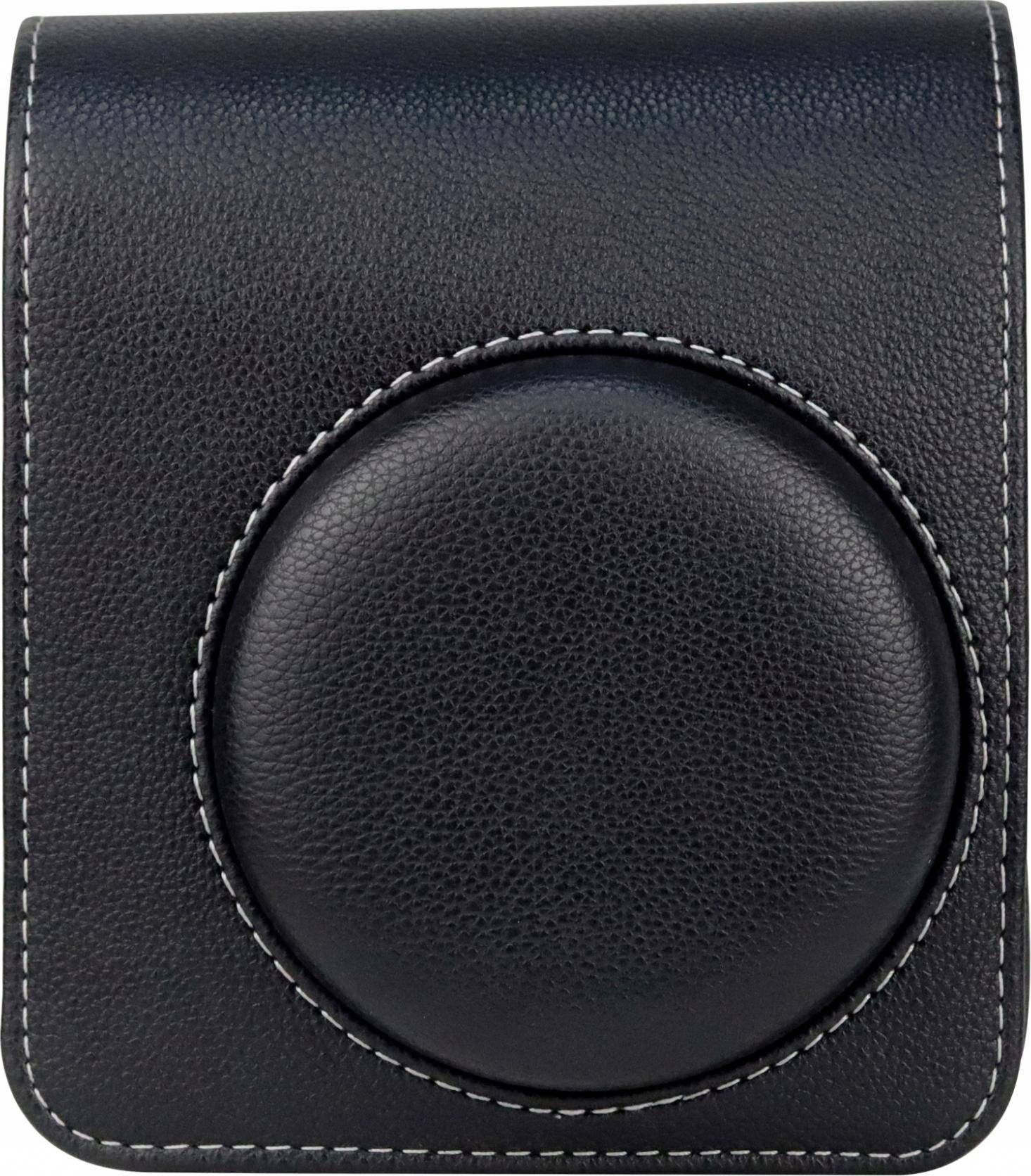 Këllëf aparati LoveInstant për Fujifilm Instax Mini 40, lëkurë eko, me rrip, i zi